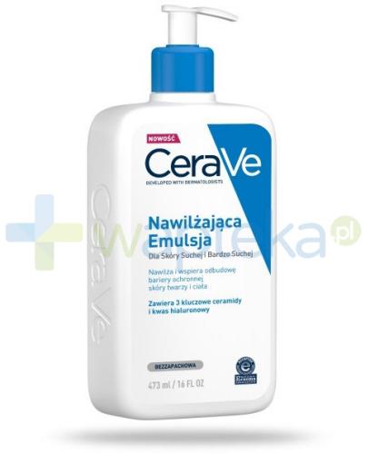 podgląd produktu CeraVe nawilżająca emulsja dla skóry suchej i bardzo suchej 473 ml