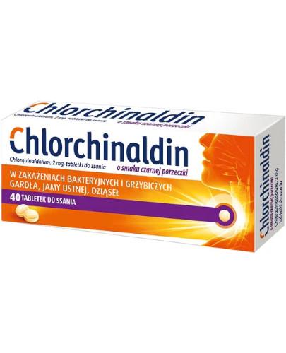 zdjęcie produktu Chlorchinaldin 2mg o smaku czarnej porzeczki 40 tabletek do ssania