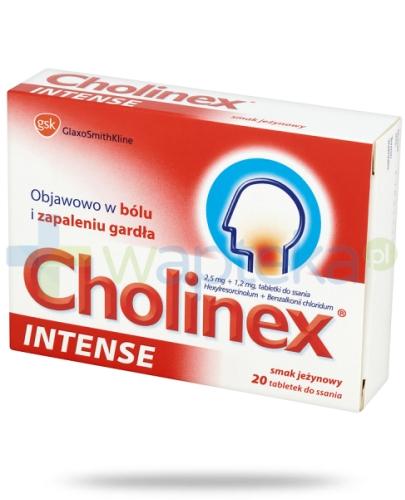 zdjęcie produktu Cholinex Intense Blackberry pastylki do ssania na ból gardła - 20 sztuk