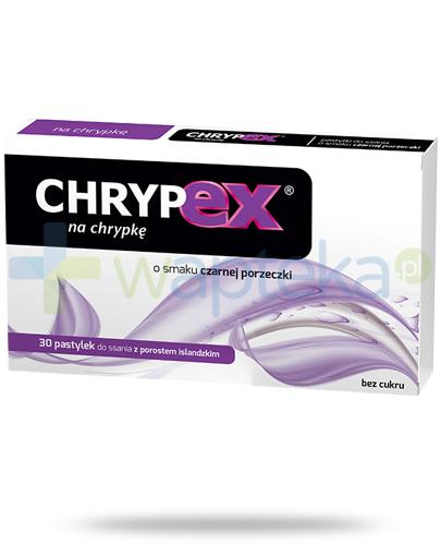podgląd produktu Chrypex na chrypkę o smaku czarnej porzeczki 30 pastylek 