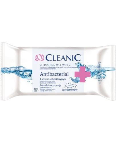 podgląd produktu Cleanic Antibacterial chusteczki odświeżające z płynem antybakteryjnym 15 sztuk