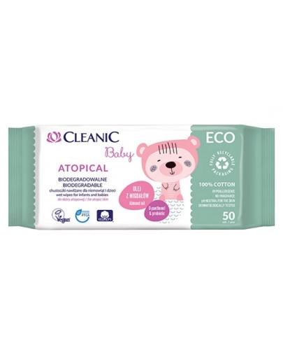 podgląd produktu Cleanic Baby ECO Atopical nawilżane chusteczki dla niemowląt i dzieci 50 sztuk
