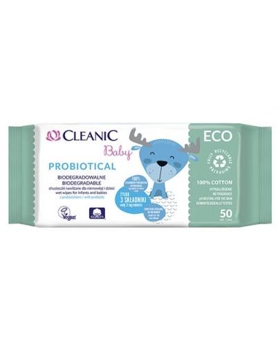 podgląd produktu Cleanic Baby ECO Probiotical nawilżane chusteczki dla niemowląt i dzieci 50 sztuk