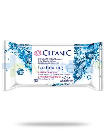 podgląd produktu Cleanic Ice Cooling chusteczki antybakteryjne skutecznie oczyszczające i odświeżające 15 sztuk