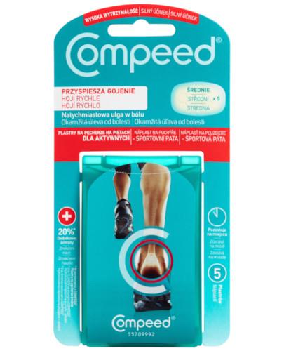 podgląd produktu Compeed plastry na pęcherze na piętach dla aktywnych średnie 5 sztuk
