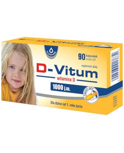 zdjęcie produktu D-Vitum 1000j.m. witamina D dla dzieci po 1 roku życia 90 kapsułek twist-off