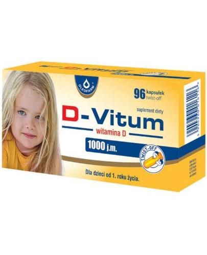 podgląd produktu D-Vitum 1000j.m. witamina D dla dzieci po 1 roku życia 96 kapsułek twist-off