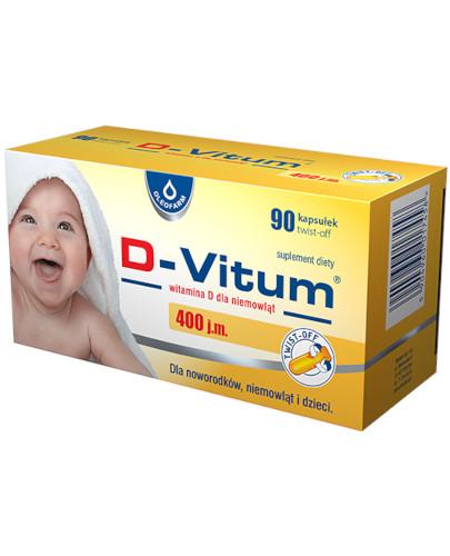 zdjęcie produktu D-Vitum 400 j.m. witamina D dla niemowląt 90 kapsułek twist-off
