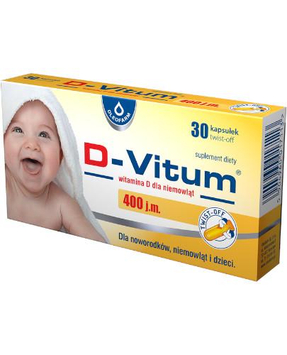 podgląd produktu D-Vitum 400 j.m. witamina D dla niemowląt 30 kapsułek twist-off