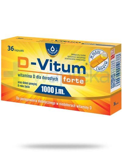 podgląd produktu D-Vitum Forte 1000 witamina D dla dorosłych i dzieci 6+ 36 kapsułek