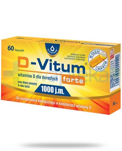 zdjęcie produktu D-Vitum Forte 1000 witamina D dla dorosłych i dzieci 6+ 60 kapsułek