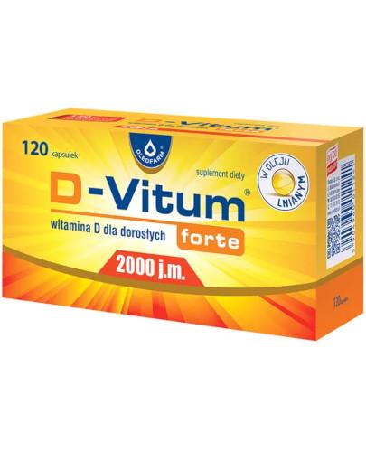 podgląd produktu D-Vitum Forte 2000 j.m. witamina D dla dorosłych 120 kapsułek