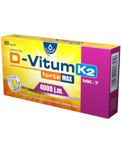 zdjęcie produktu D-Vitum Forte Max 4000 j.m. K2 witamina D i K dla dorosłych 60 kapsułek