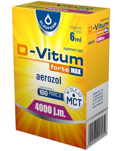 podgląd produktu D-Vitum Forte Max 4000 j.m. witamina D aerozol 6 ml