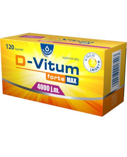 podgląd produktu D-Vitum Forte Max 4000 j.m. witamina D dla dorosłych 120 kapsułek