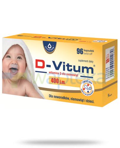 podgląd produktu D-Vitum witamina D 400j.m. dla dzieci i noworodków 96 kapsułek