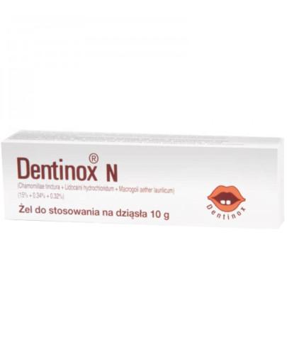 zdjęcie produktu Dentinox N (150 mg + 3,4 mg + 3,2 mg)/g żel do stosowania na dziąsła 10 g