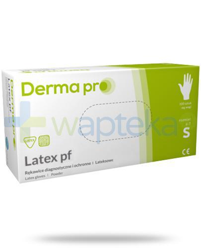 podgląd produktu DermaPro Latex pf rękawice diagnostyczne lateksowe niejałowe bezpudrowe rozmiar S 100 sztuk