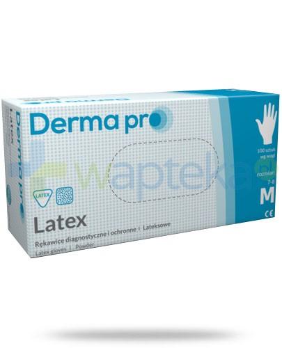 podgląd produktu DermaPro Latex rękawice diagnostyczne lateksowe niejałowe pudrowane rozmiar M 100 sztuk