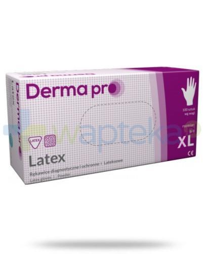 podgląd produktu DermaPro Latex rękawice diagnostyczne lateksowe niejałowe pudrowane rozmiar XL 100 sztuk