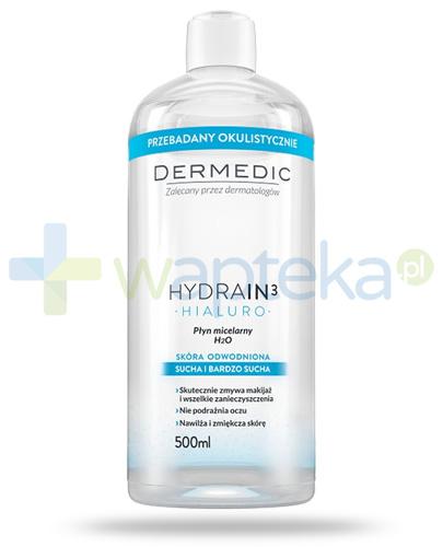 podgląd produktu Dermedic Hydrain 3 Hialuro płyn micelarny H2O skóra odwodniona 500 ml