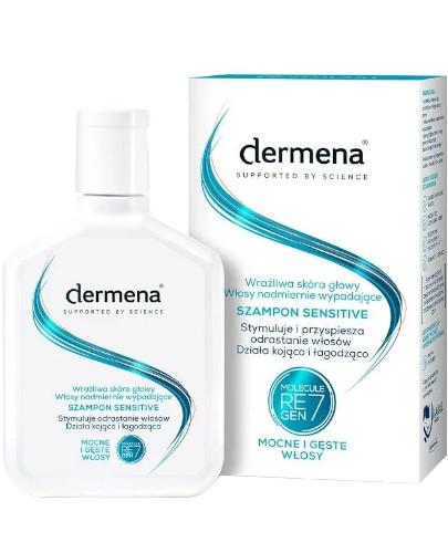 podgląd produktu Dermena Sensitive szampon do wrażliwej skóry głowy włosy nadmiernie wypadające 200 ml