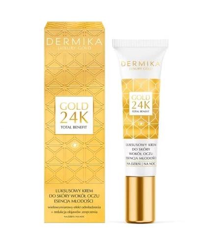 podgląd produktu Dermika Gold 24k esencja młodości krem do skóry wokół oczu na dzień i na noc 15 ml
