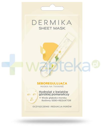 podgląd produktu Dermika Sheet Mask seboregulująca maska na tkaninie hydrolat z kwiatów gorzkiej pomarańczy 17 g