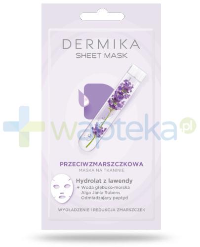 podgląd produktu Dermika Sheet Mask przeciwzmarszczkowa maska na tkaninie hydrolat z lawendy 17 g
