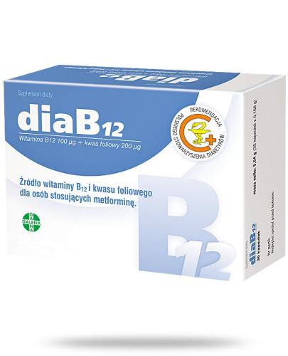 zdjęcie produktu DiaB12 witamina B12 100μg i kwas foliowy 200μg 60 kapsułek