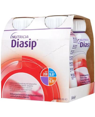 podgląd produktu Diasip płyn o smaku truskawkowym 4 x 200 ml