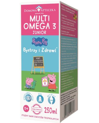 podgląd produktu Domowa Apteczka MultiOmega 3 Junior płyn dla dzieci powyżej 3 lat smak owoców tropikalnych 250 ml Nowa formuła