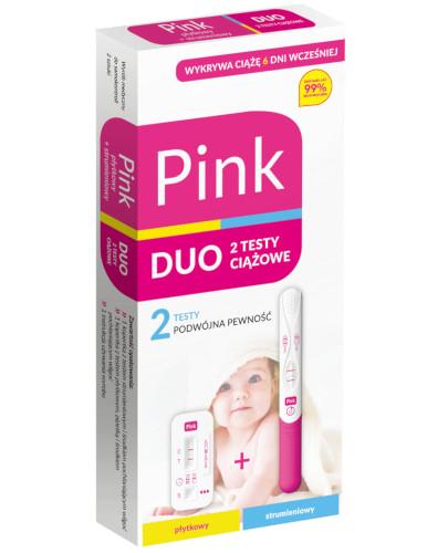 podgląd produktu Domowe Laboratorium Pink Duo test ciążowy płytkowy + strumieniowy 2 sztuki