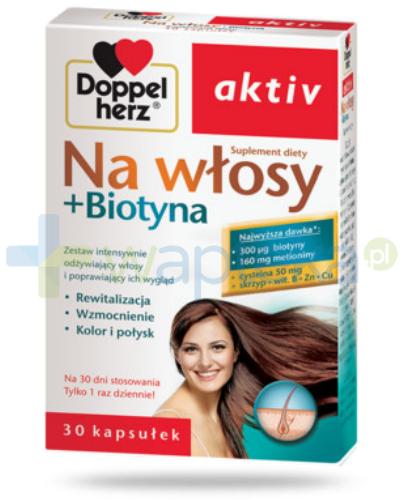 podgląd produktu Doppelherz Aktiv Na włosy + Biotyna 30 kapsułek