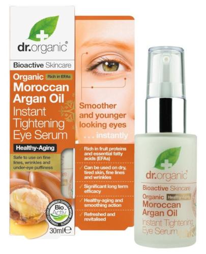 podgląd produktu Dr. Organic Morocan Argan Oil rozświetlające serum pod oczy z organicznym marokańskim olejem arganowym 30 ml