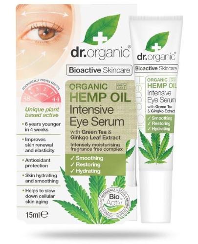 podgląd produktu Dr.Organic Hemp Oil intensywne serum pod oczy z organicznym olejem z konopi siewnych 15 ml