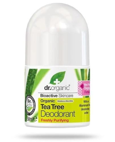 podgląd produktu Dr.Organic Tea Tree dezodorant w kulce z organicznym olejkiem z drzewa herbacianego 50 ml
