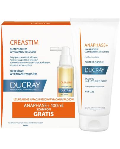 zdjęcie produktu Ducray Creastim płyn przeciw wypadaniu włosów 2x 30 ml + Ducray Anaphase+ szampon stymulujący o kremowej konsystencji 100 ml [ZESTAW]