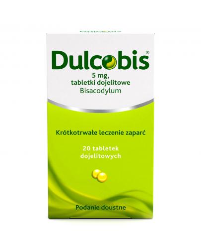 Dulcobis krótkotrwałe leczenie zaparć 5mg 20 tabletek dojelitowych 