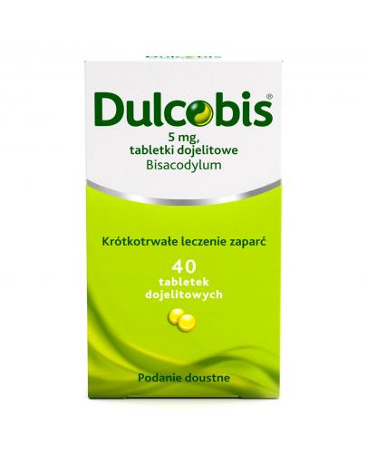 Dulcobis krótkotrwałe leczenie zaparć 5mg 40 tabletek dojelitowych 