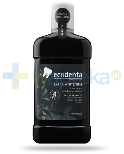 podgląd produktu EcoDenta Extra Whitening płyn do płukania jamy ustnej z węglem dębowym 500 ml