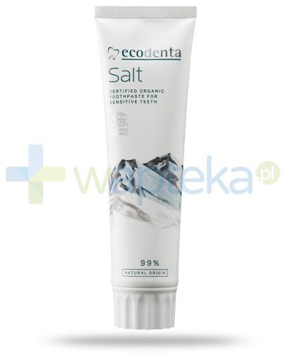 podgląd produktu EcoDenta Salt pasta do zębów wrażliwych i dziąseł z ekstraktem z aloesu, naturalną solą i cytrynianem potasu 100 ml