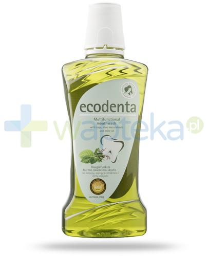 podgląd produktu EcoDenta multifunkcyjny płyn do płukania jamy ustnej z szałwią, wyciągiem z aloesu i olejem miętowym 480 ml