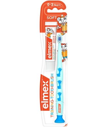 zdjęcie produktu Elmex szczoteczka miękka do zębów dla dzieci 0-3 lat 1 sztuka + pasta do zębów 12 ml [ZESTAW]