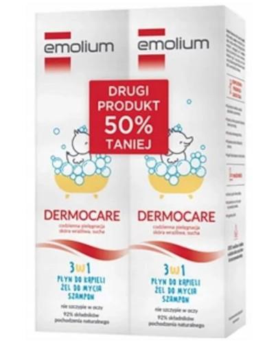 podgląd produktu Emolium Dermocare 3w1 płyn do kąpieli, żel do mycia, szampon 2 x 400 ml [DWUPAK]