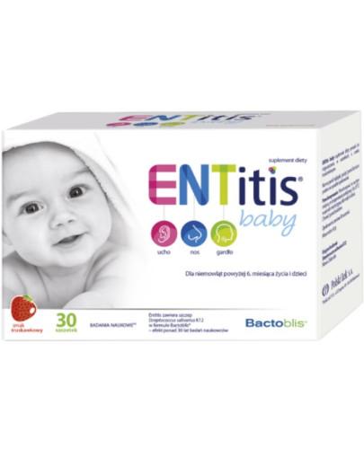 podgląd produktu ENTitis Baby smak truskawkowy, dla dzieci powyżej 6 miesiąca życia 30 saszetek