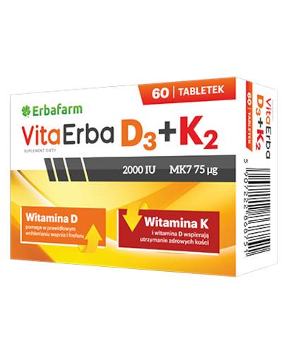 zdjęcie produktu Erbafarm VitaErba D3 + K2 60 tabletek