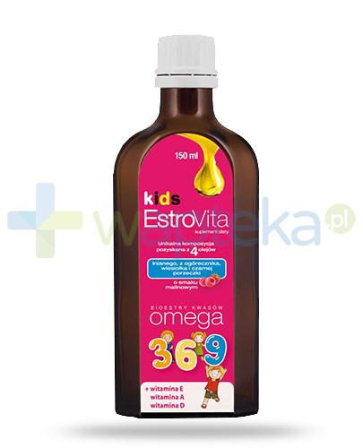 podgląd produktu EstroVita Kids Omega 3-6-9, płyn o smaku malinowym 150 ml