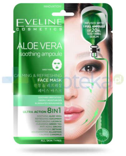 podgląd produktu Eveline Aloesowa Ampułka Kojąca Ultra Action 8 w 1 łagodząco-odświeżająca koreańska maska na tkaninie 1 sztuka
