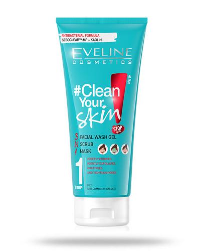zdjęcie produktu Eveline Clean Your Skin 3w1 żel do mycia twarzy + scrub + maska 200 ml